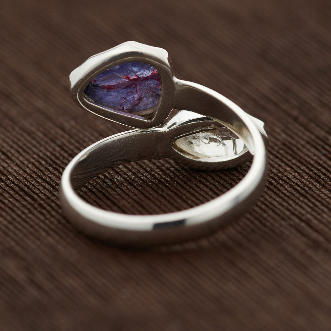 Tanzanite With Herkimer Diamond Sterling Silver Ring