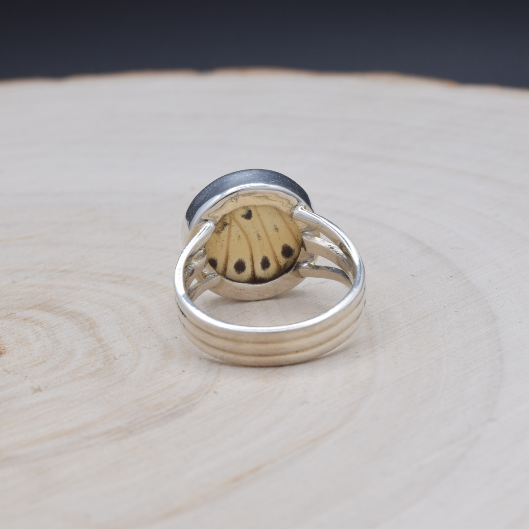 Leopard Lacewing Fine Silver Circle Ring