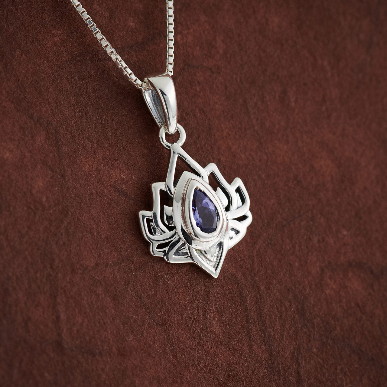 Tanzanite Sterling Silver Lotus 3.0 Pendant