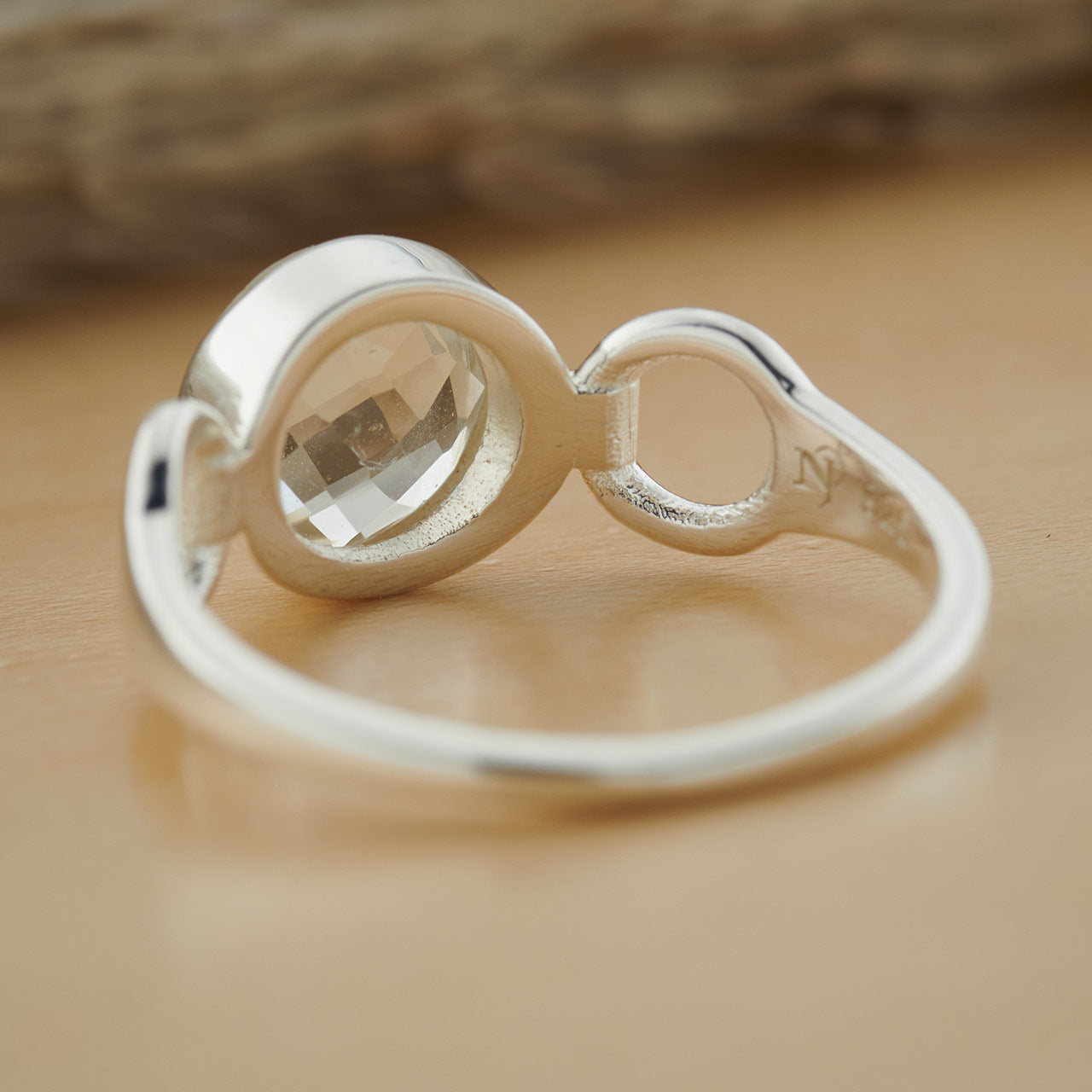 Crystal Sterling Silver Trinity Ring