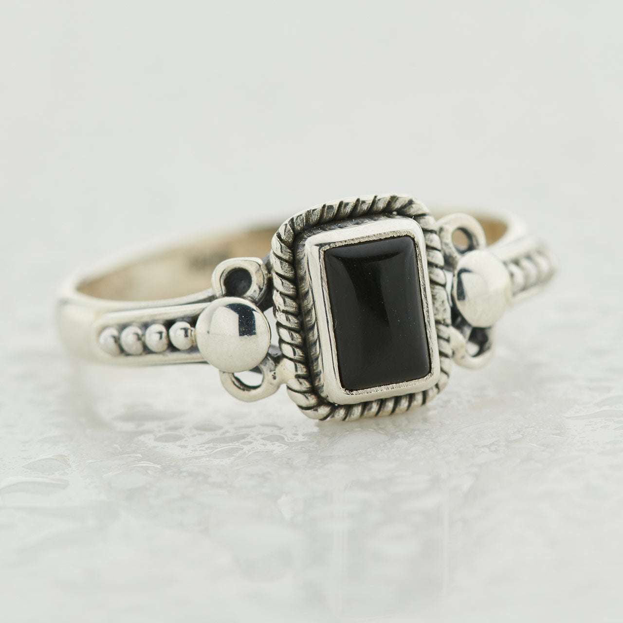 Black Onyx Sterling Silver Orion Ring