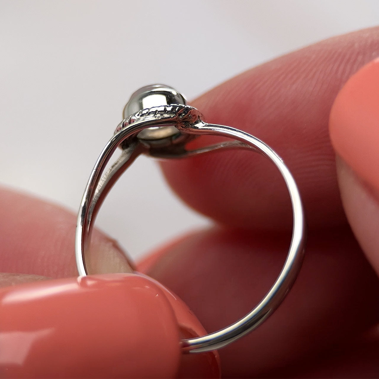 Moonstone Sterling Silver Infinity Ring