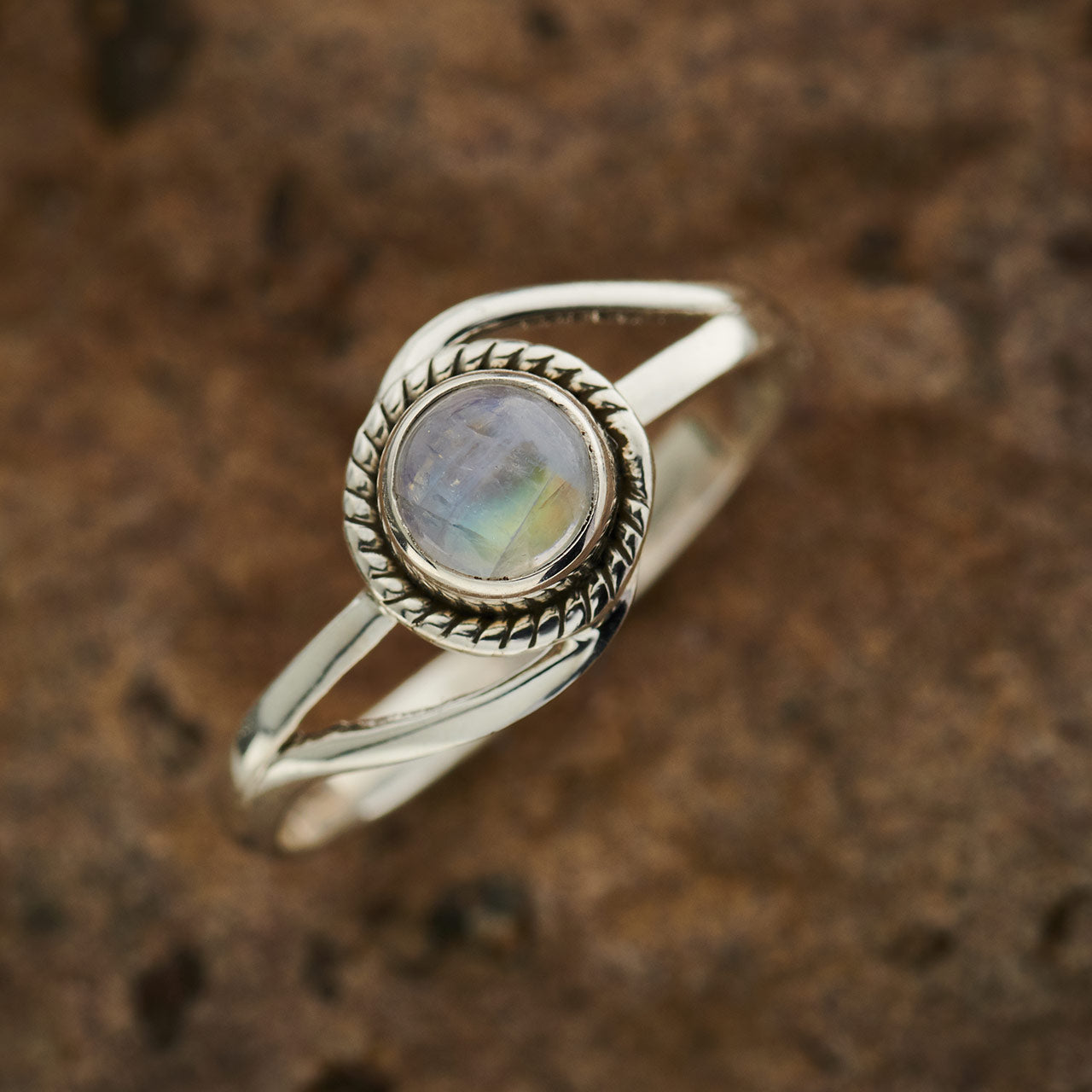 Moonstone Sterling Silver Infinity Ring