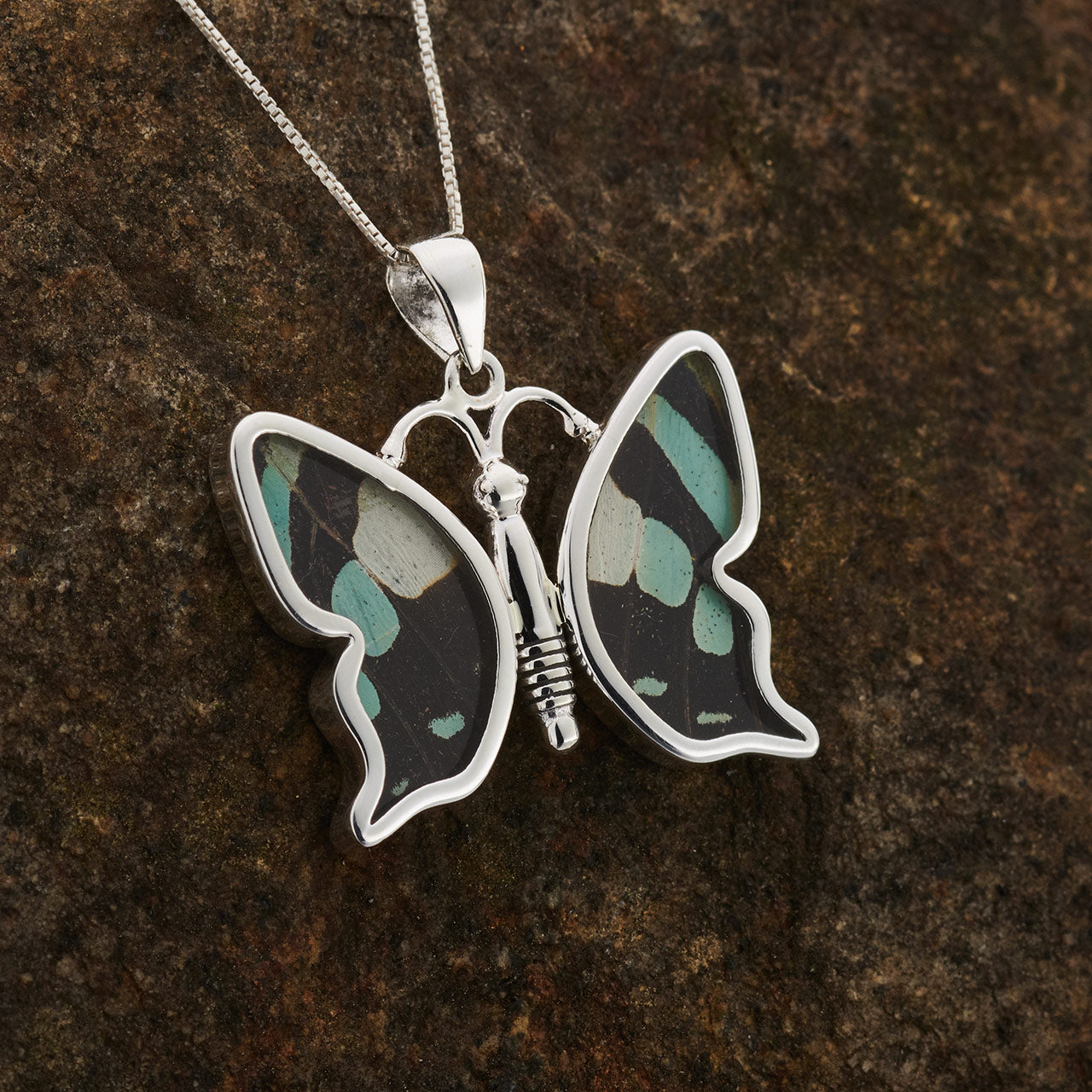 Swordtail Fine Silver Sm Realistic Btrfly Pendant