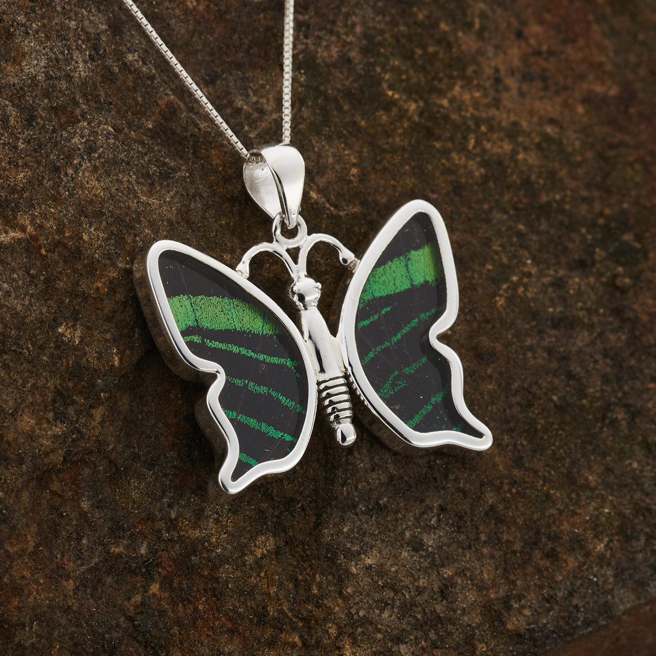 Leilus Fine Silver Sm Realistic Btrfly Pendant