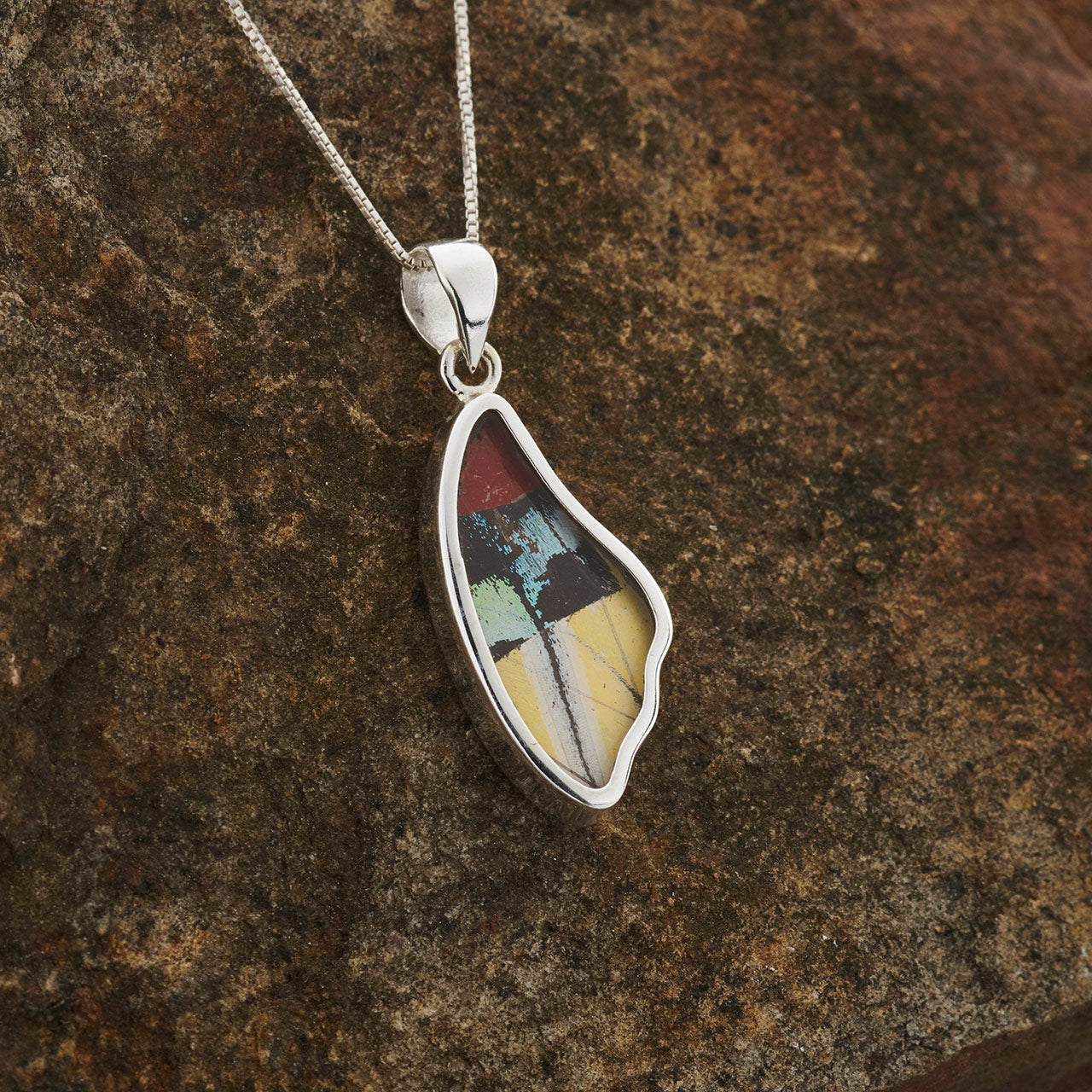 Mixed Butterfly Fine Silver Sm Wing Pendant