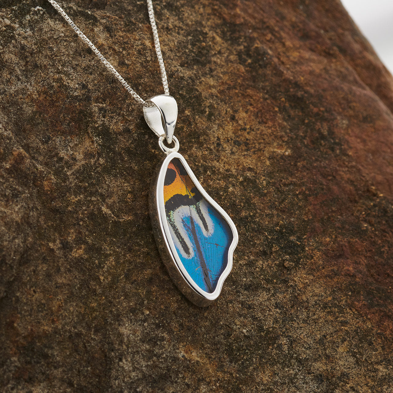 Mixed Butterfly Fine Silver Sm Wing Pendant
