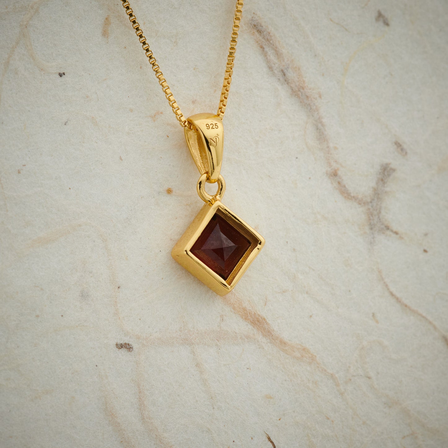 Garnet Everyday Gold Pendant