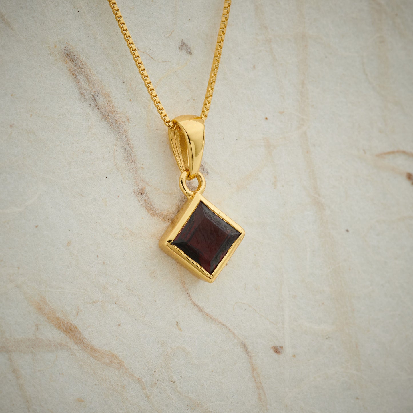 Garnet Everyday Gold Pendant