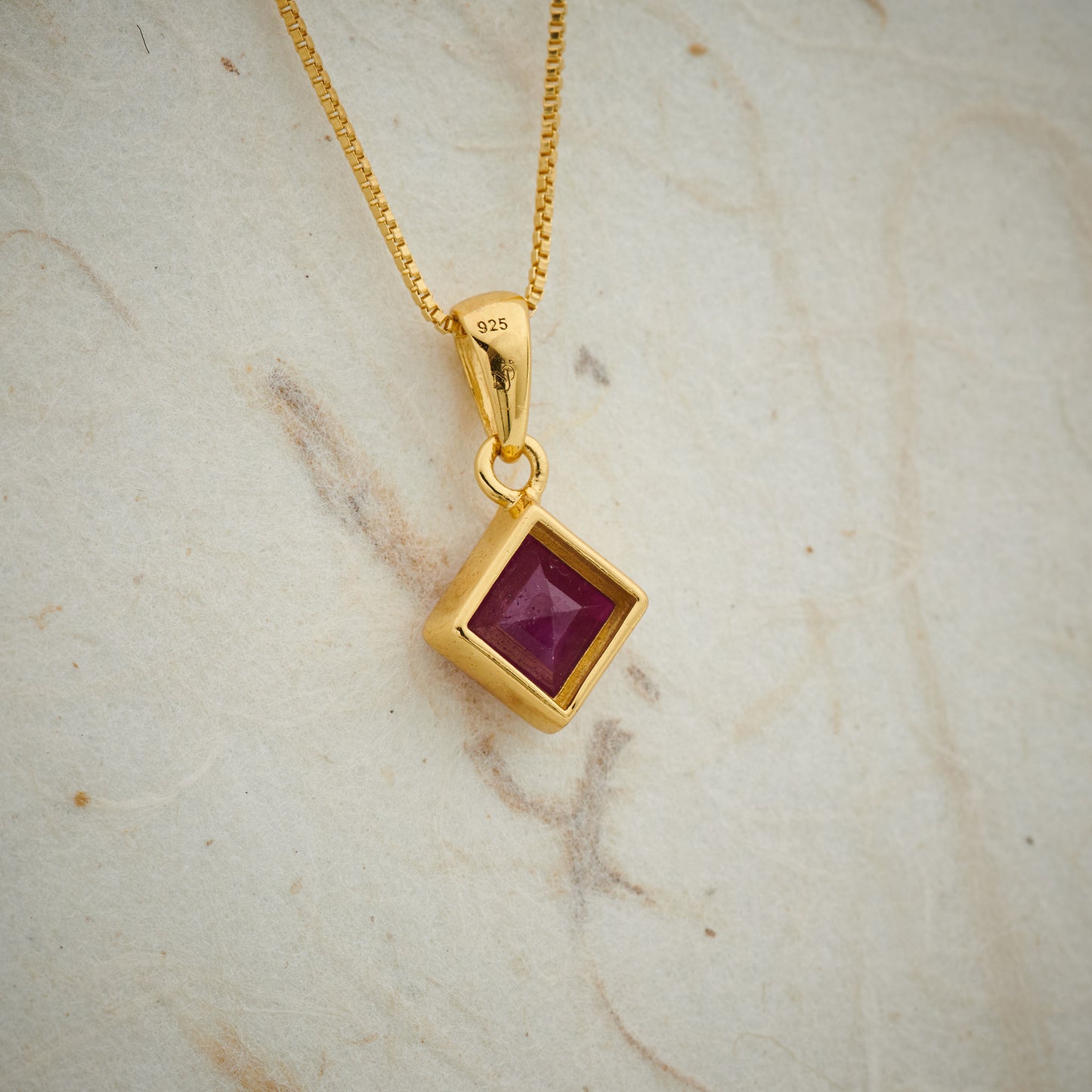 Natural Ruby Everyday Gold Pendant