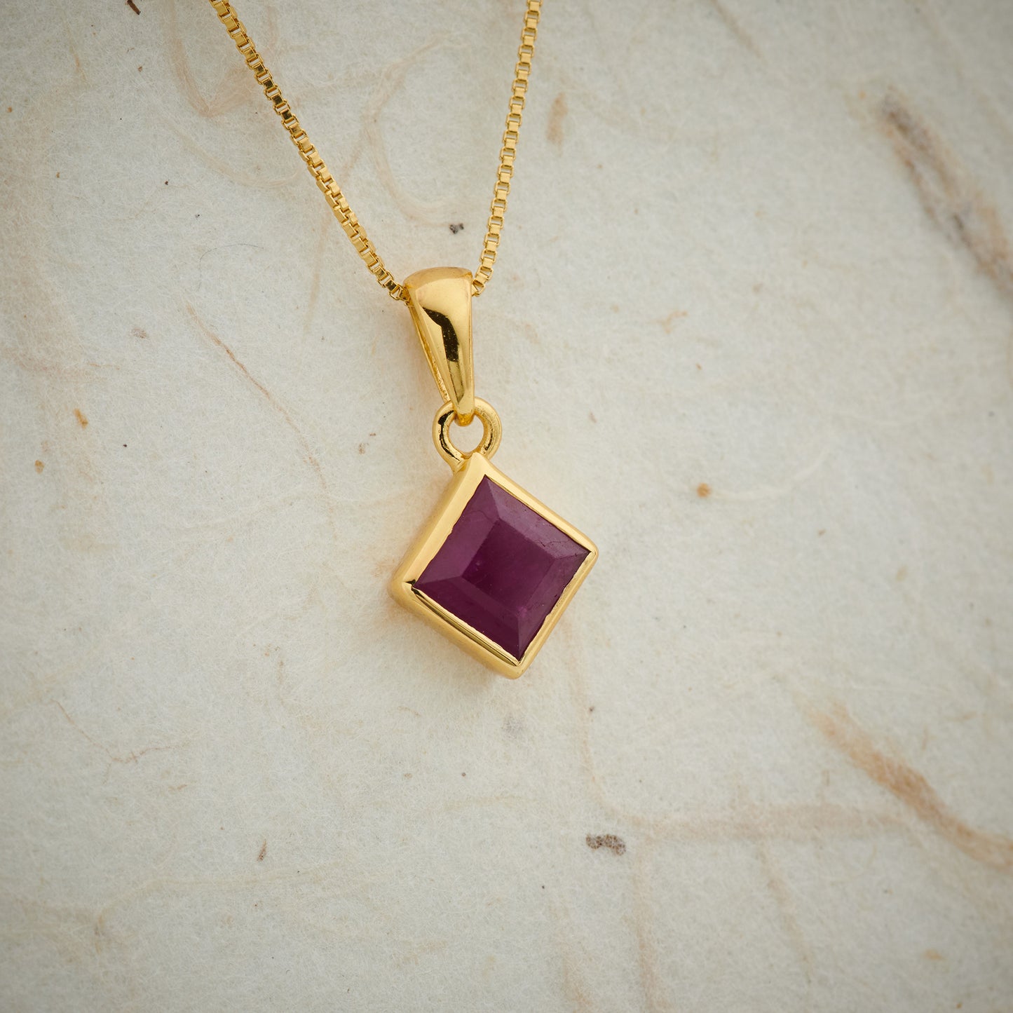 Natural Ruby Everyday Gold Pendant