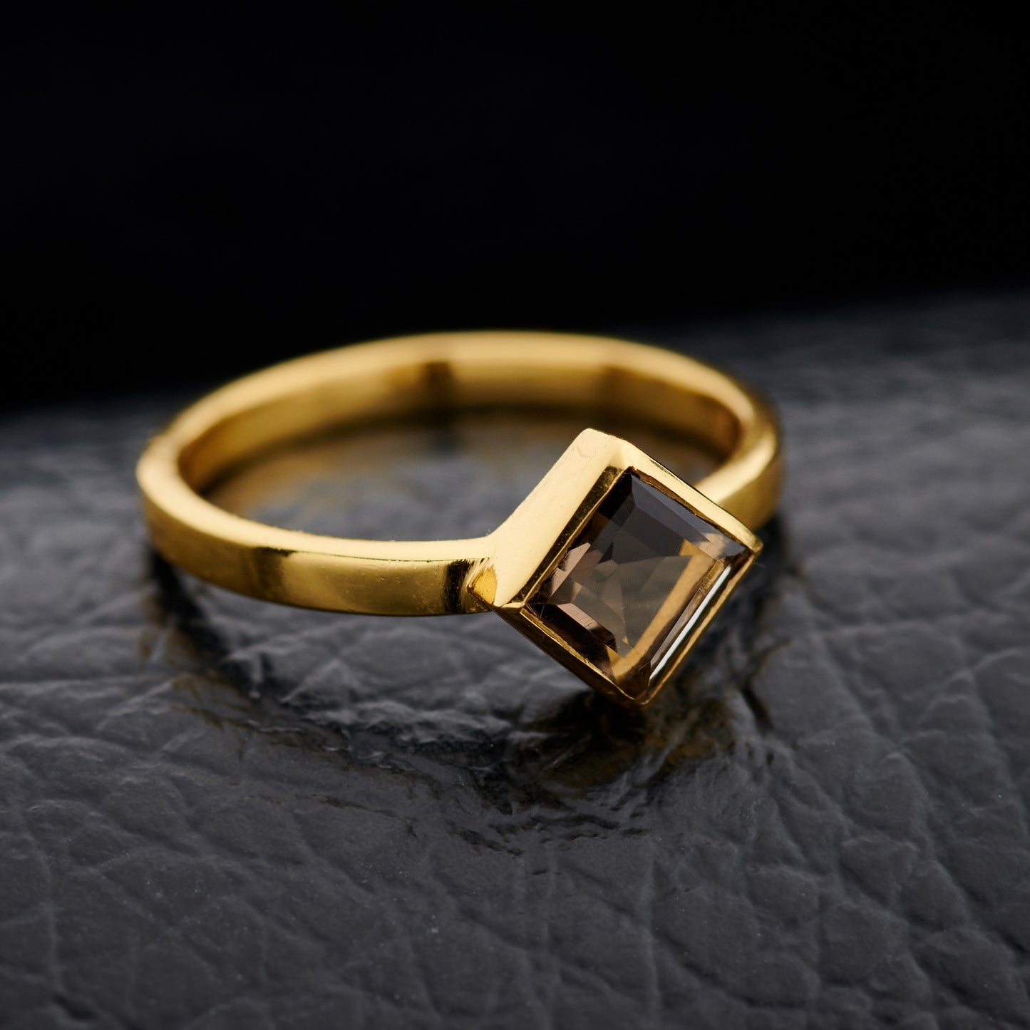 Smoky Quartz Everyday Gold Ring