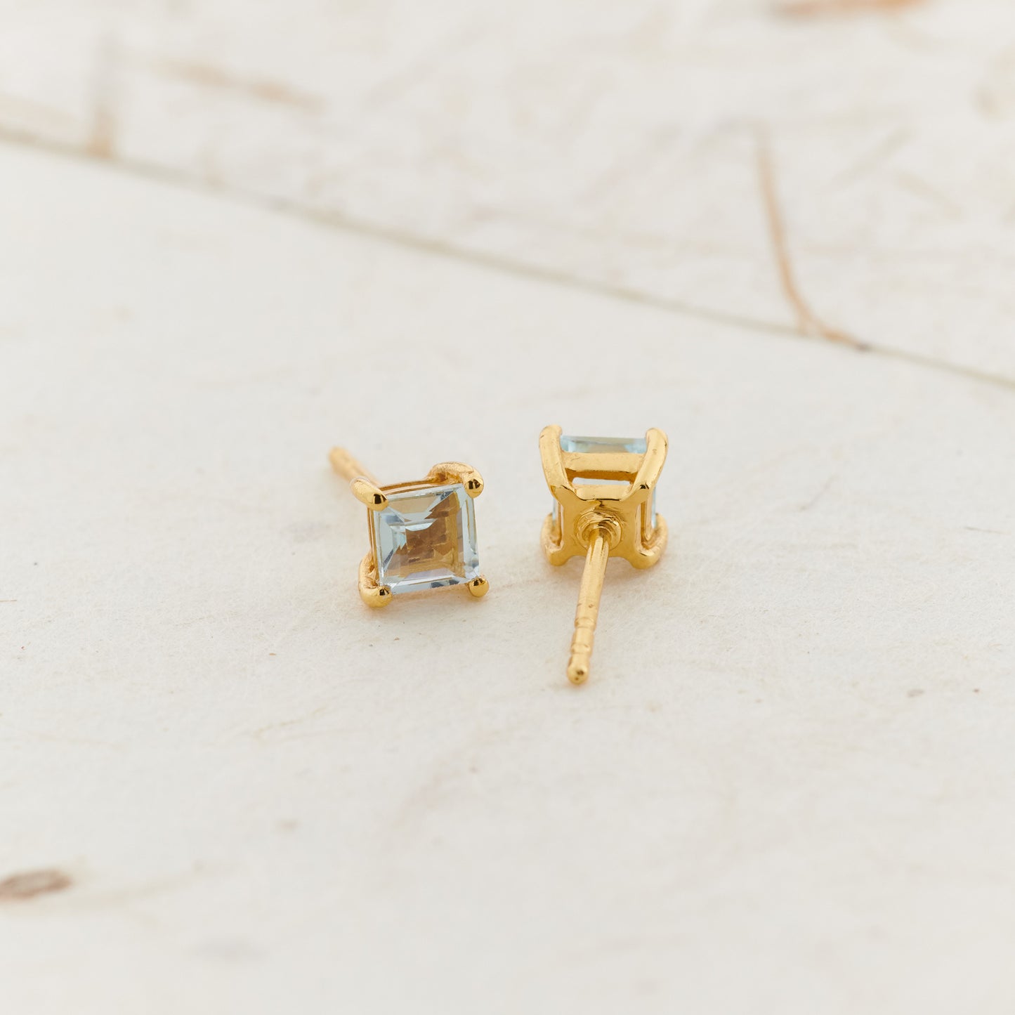 Blue Topaz Everyday Gold Studs