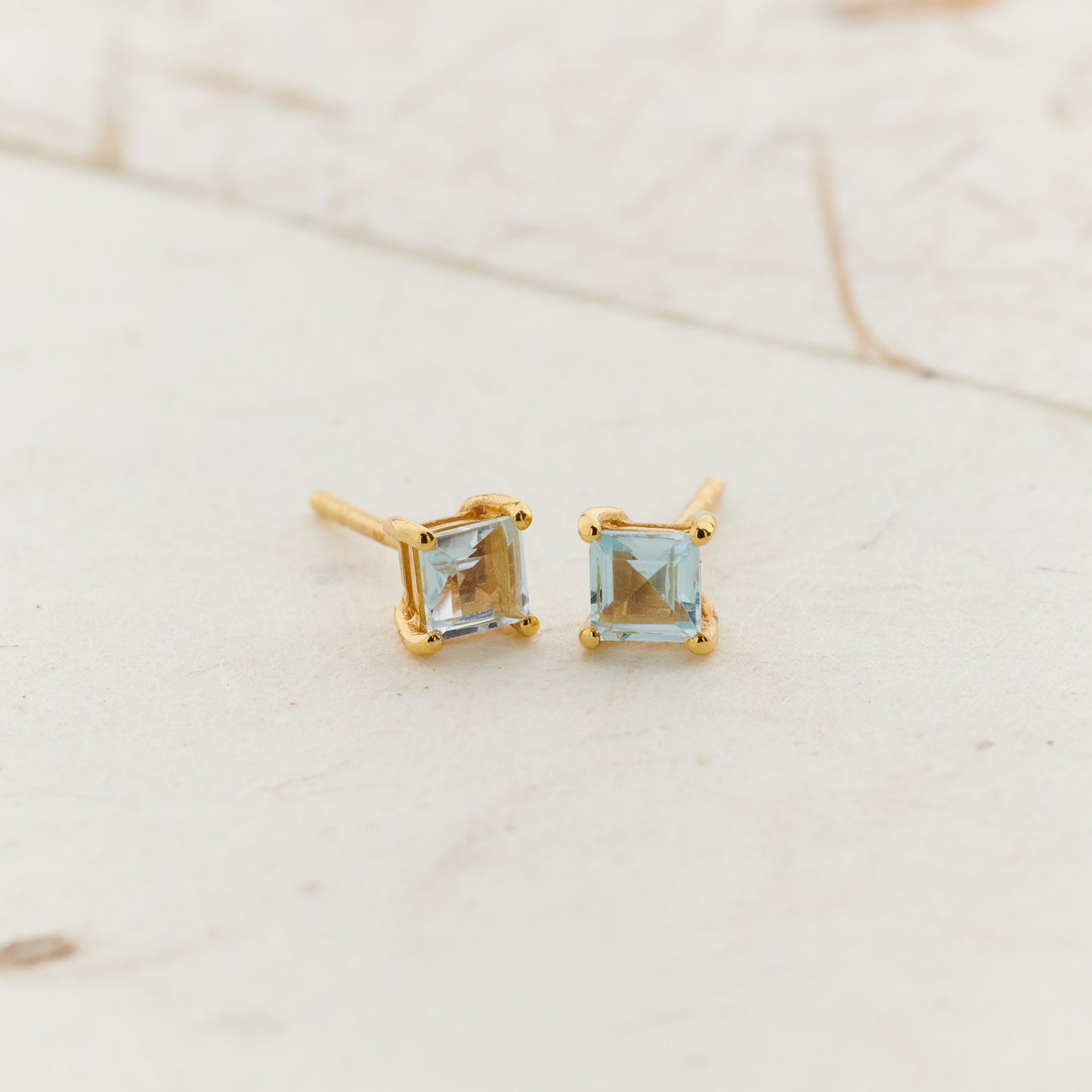 Blue Topaz Everyday Gold Studs
