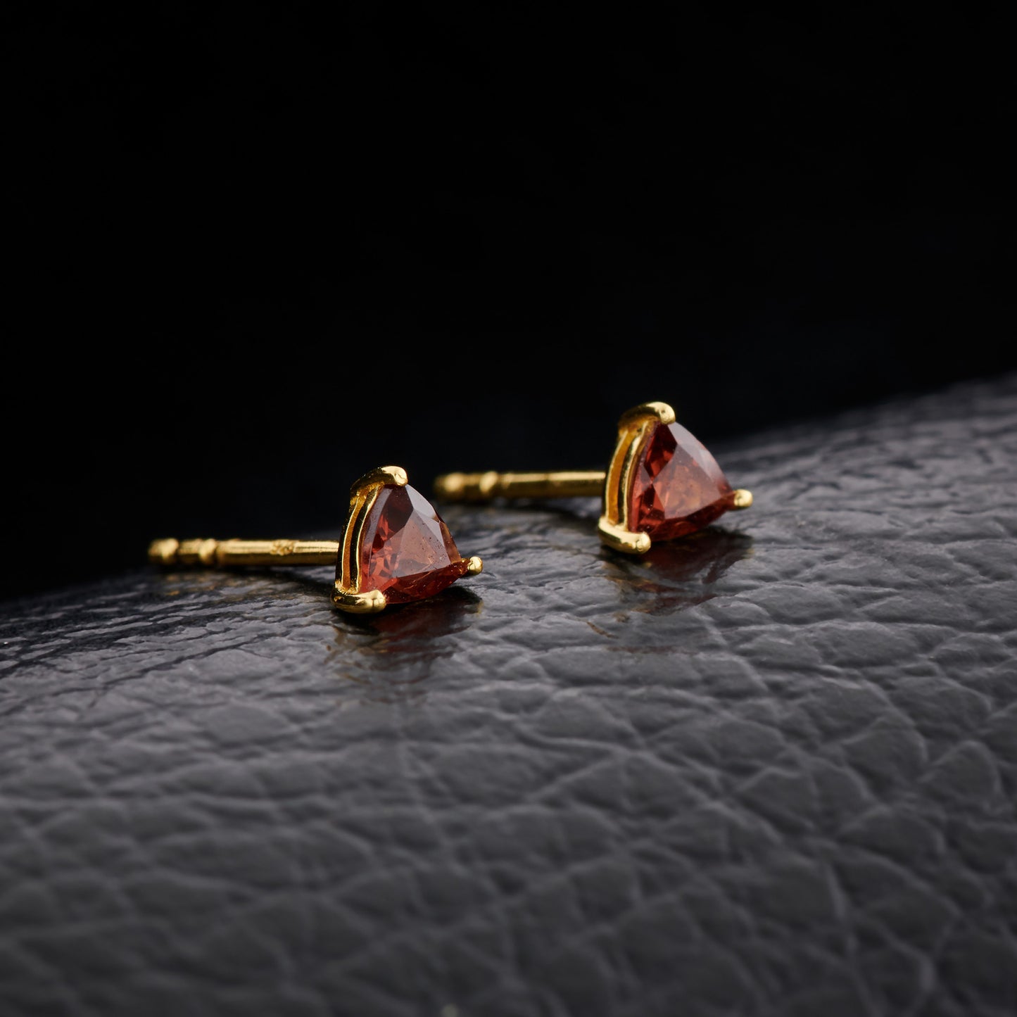 Garnet Everyday Gold Studs