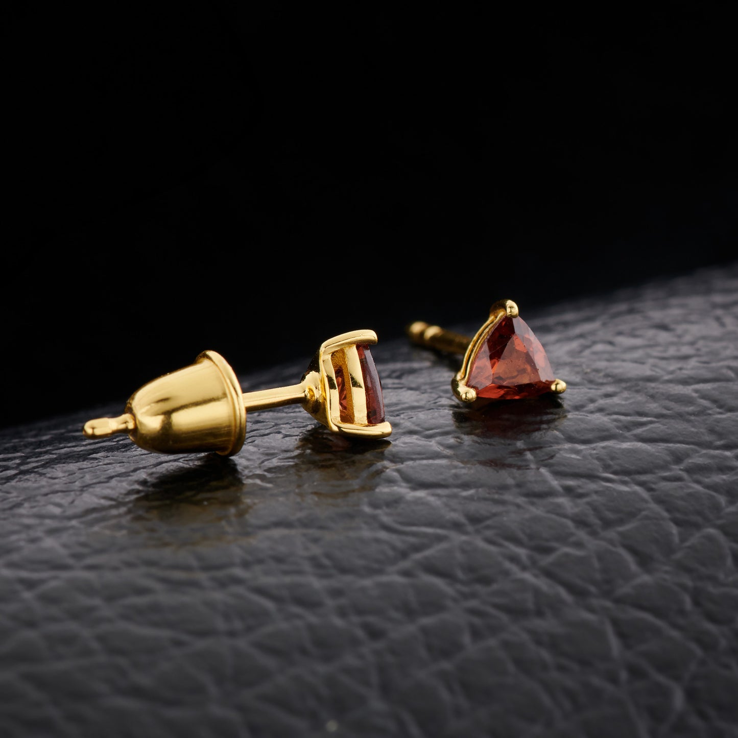 Garnet Everyday Gold Studs
