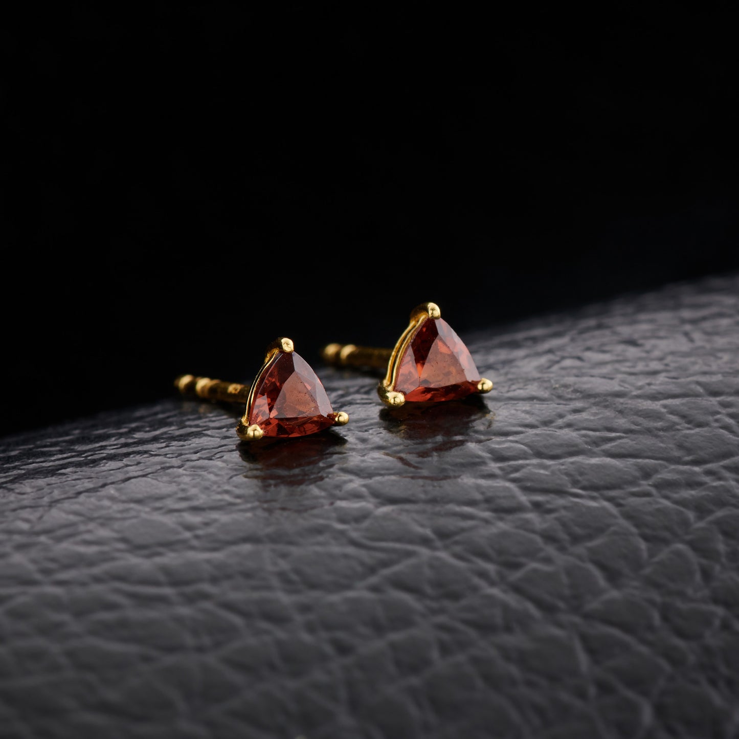 Garnet Everyday Gold Studs