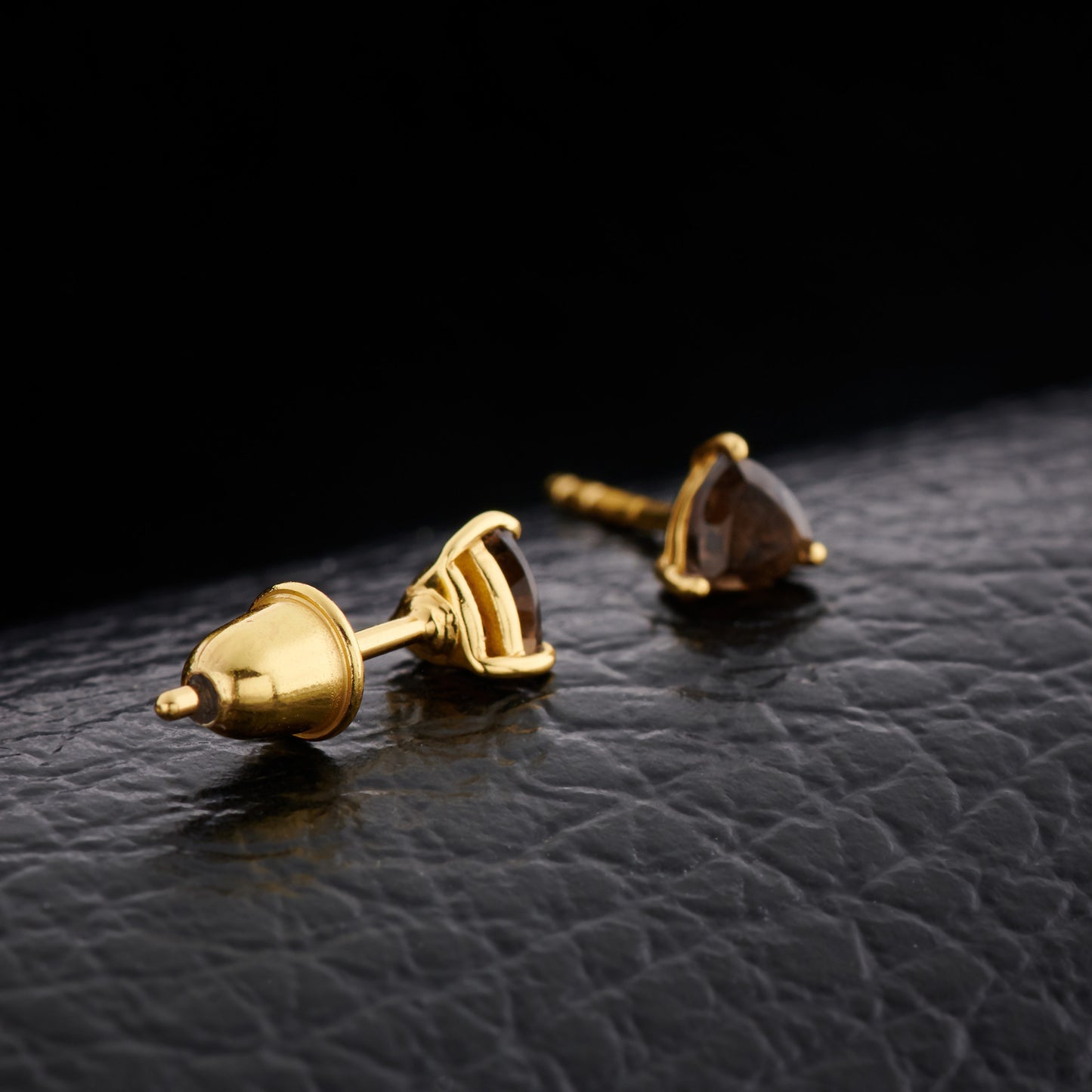Smoky Quartz Everyday Gold Studs