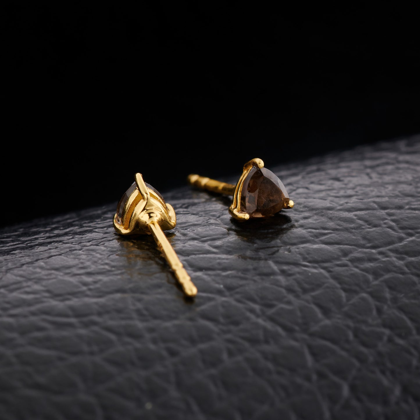 Smoky Quartz Everyday Gold Studs