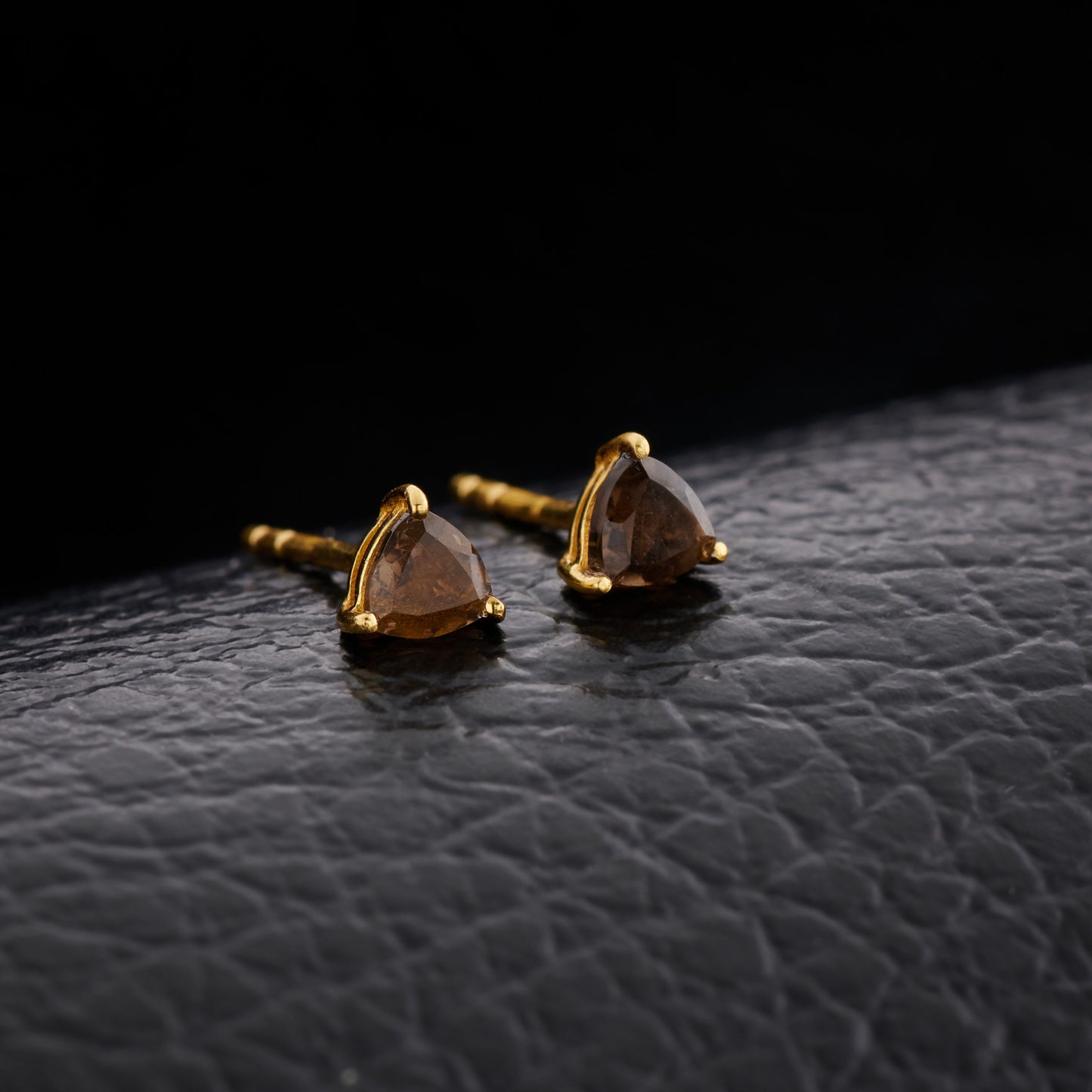 Smoky Quartz Everyday Gold Studs