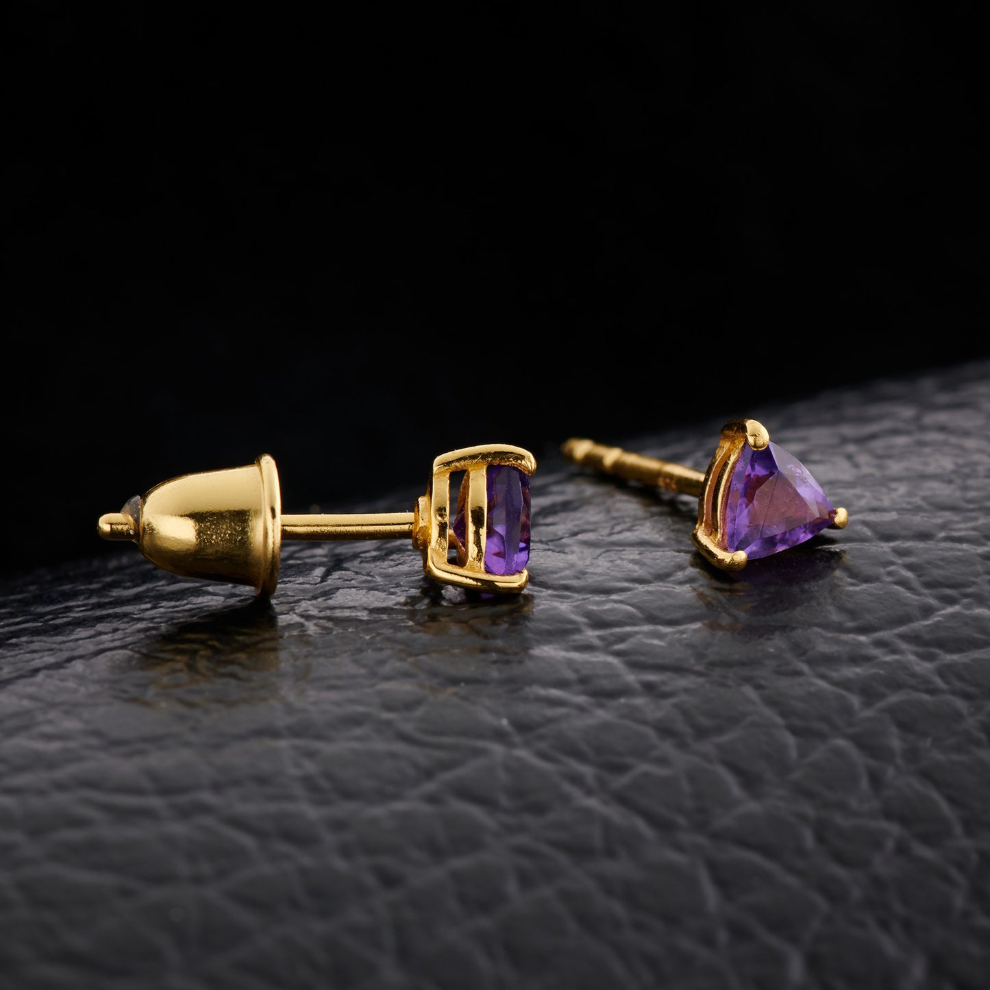 Amethyst Everyday Gold Studs