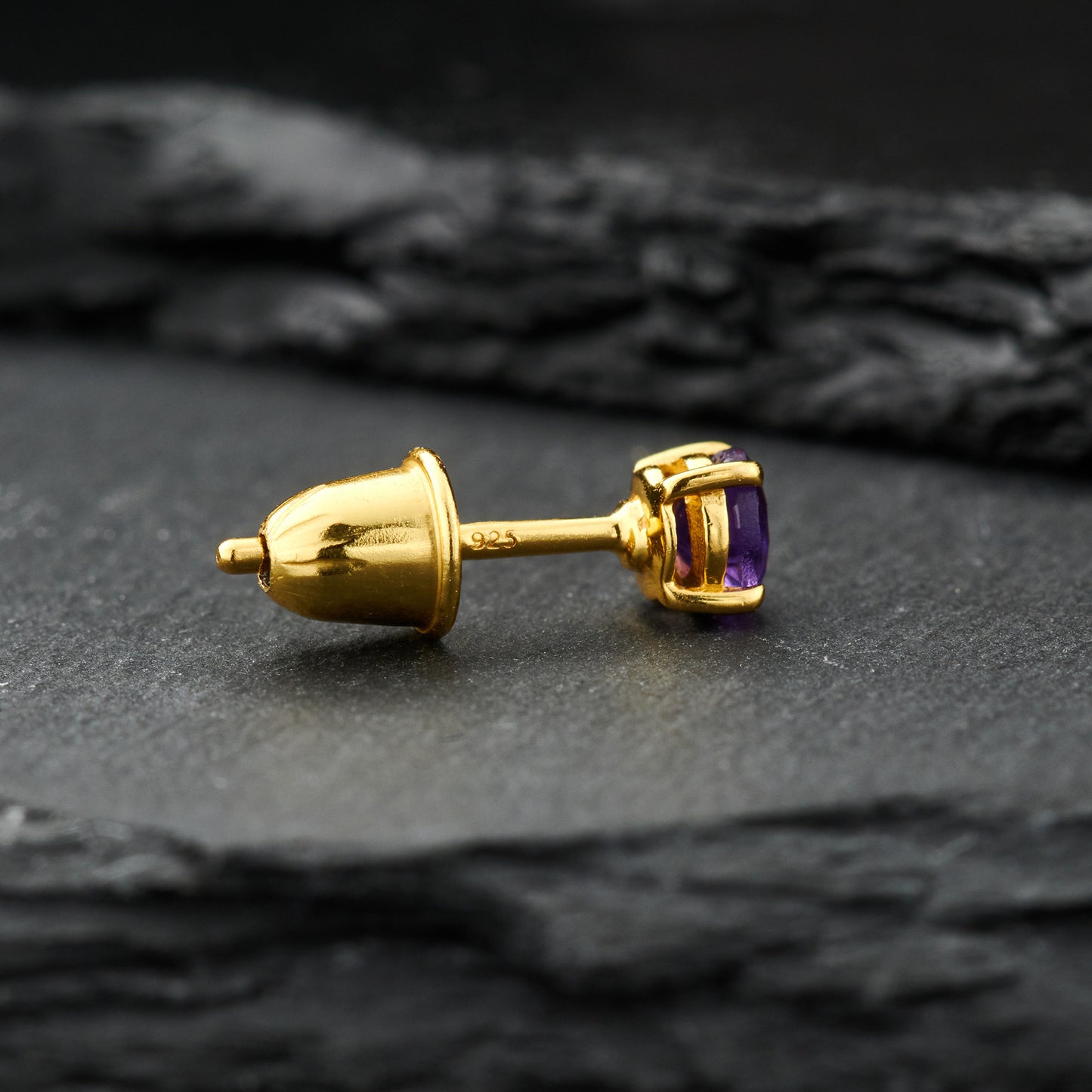 Amethyst Everyday Gold Studs