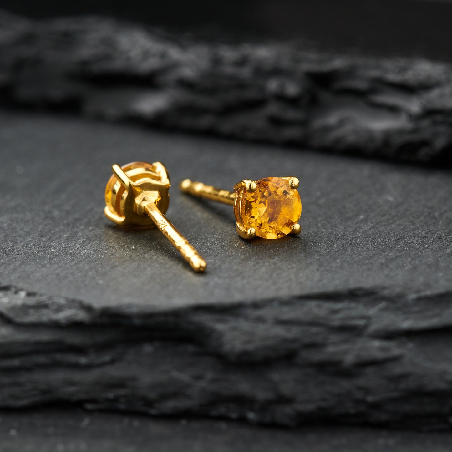 Citrine Everyday Gold Studs