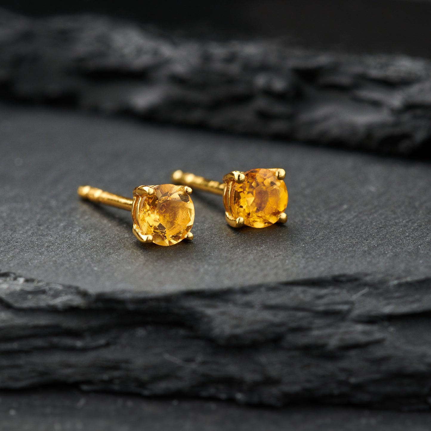 Citrine Everyday Gold Studs