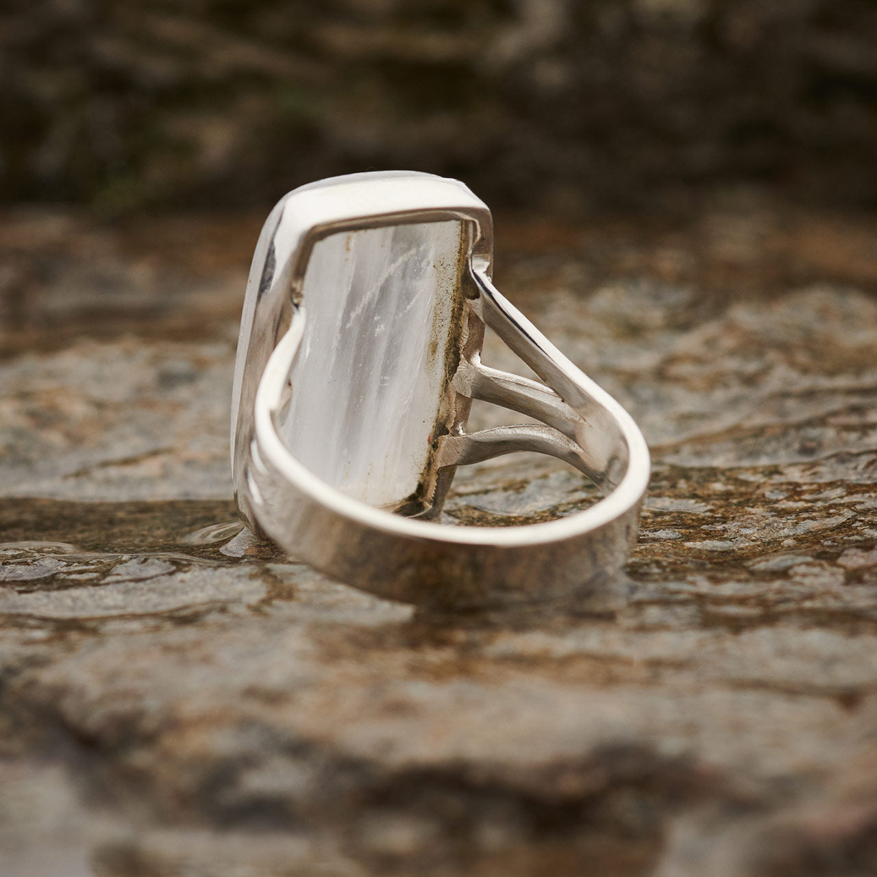Selenite Sterling Silver Ring
