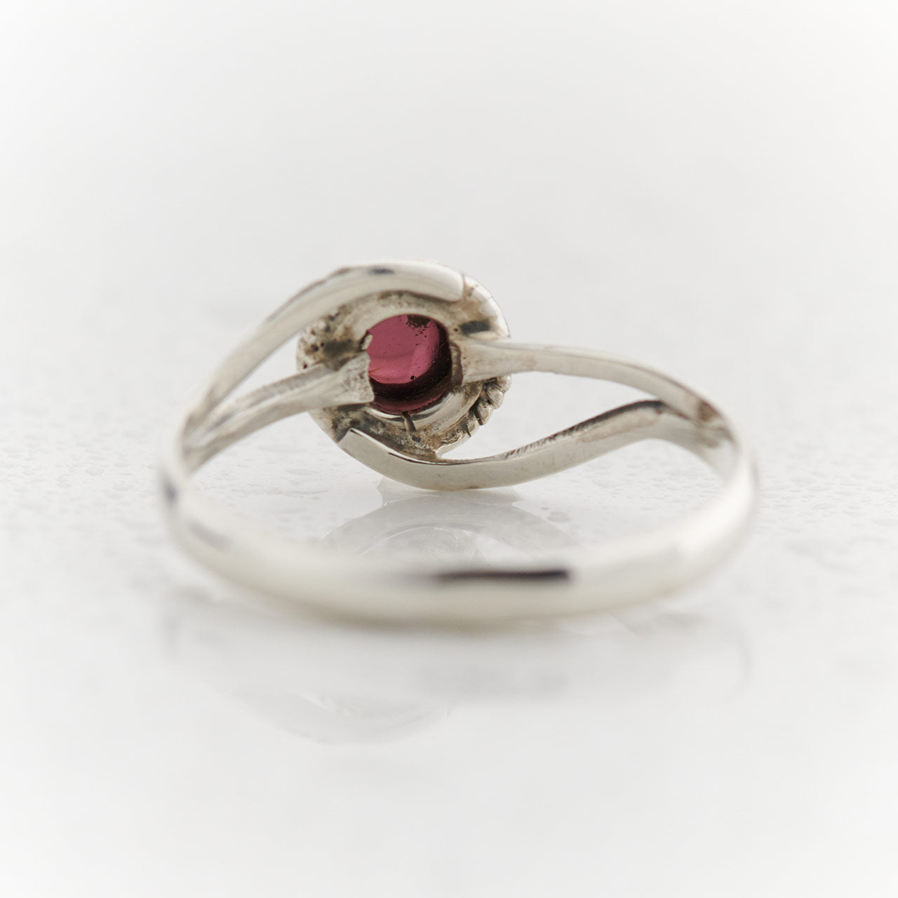 Garnet Sterling Silver Infinity Ring