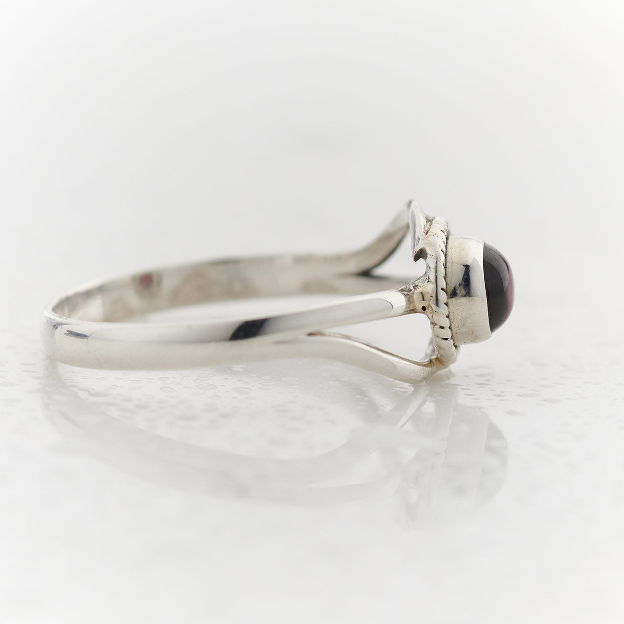 Garnet Sterling Silver Infinity Ring