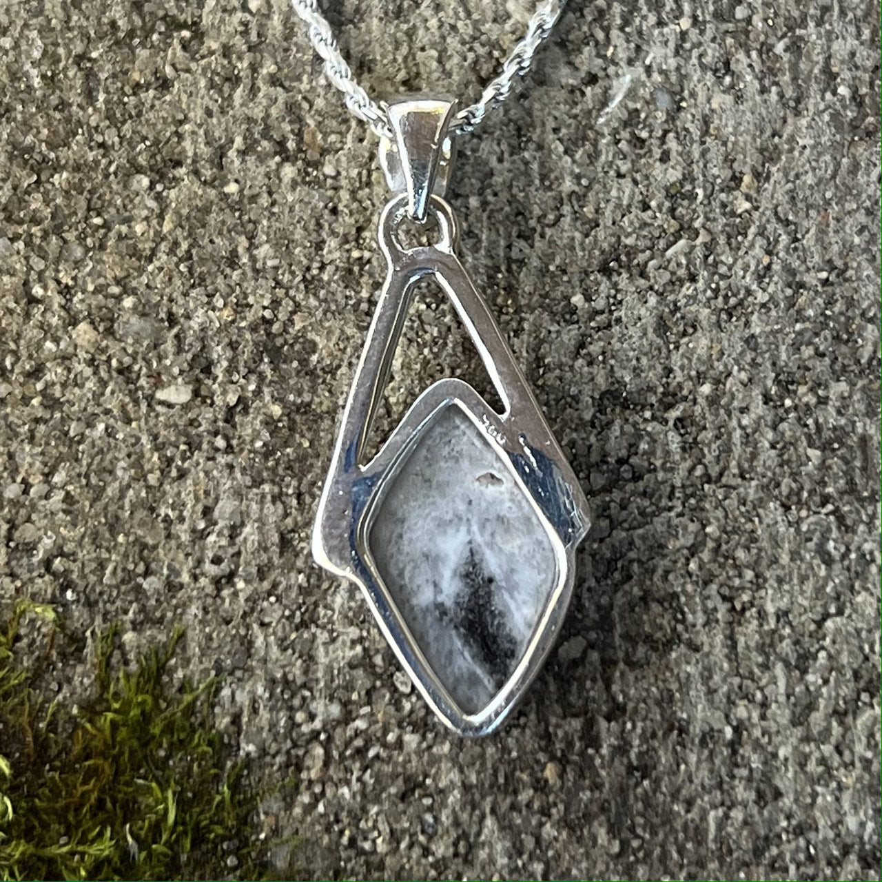 Auralite 23 Crystal Wishbone Pendant Sterling Silver