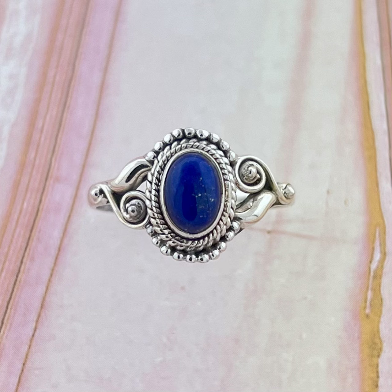 Lapis Sterling Silver Dahlia Ring