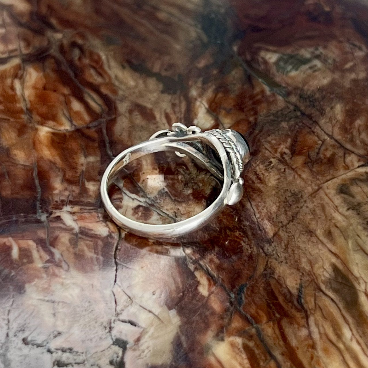 Silver Obsidian Sterling Silver Eden Ring