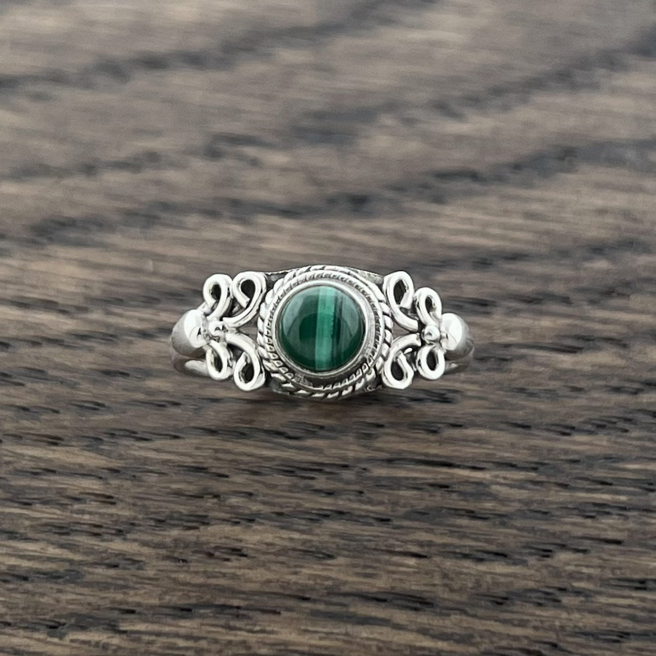 Malachite Sterling Silver Eden Ring