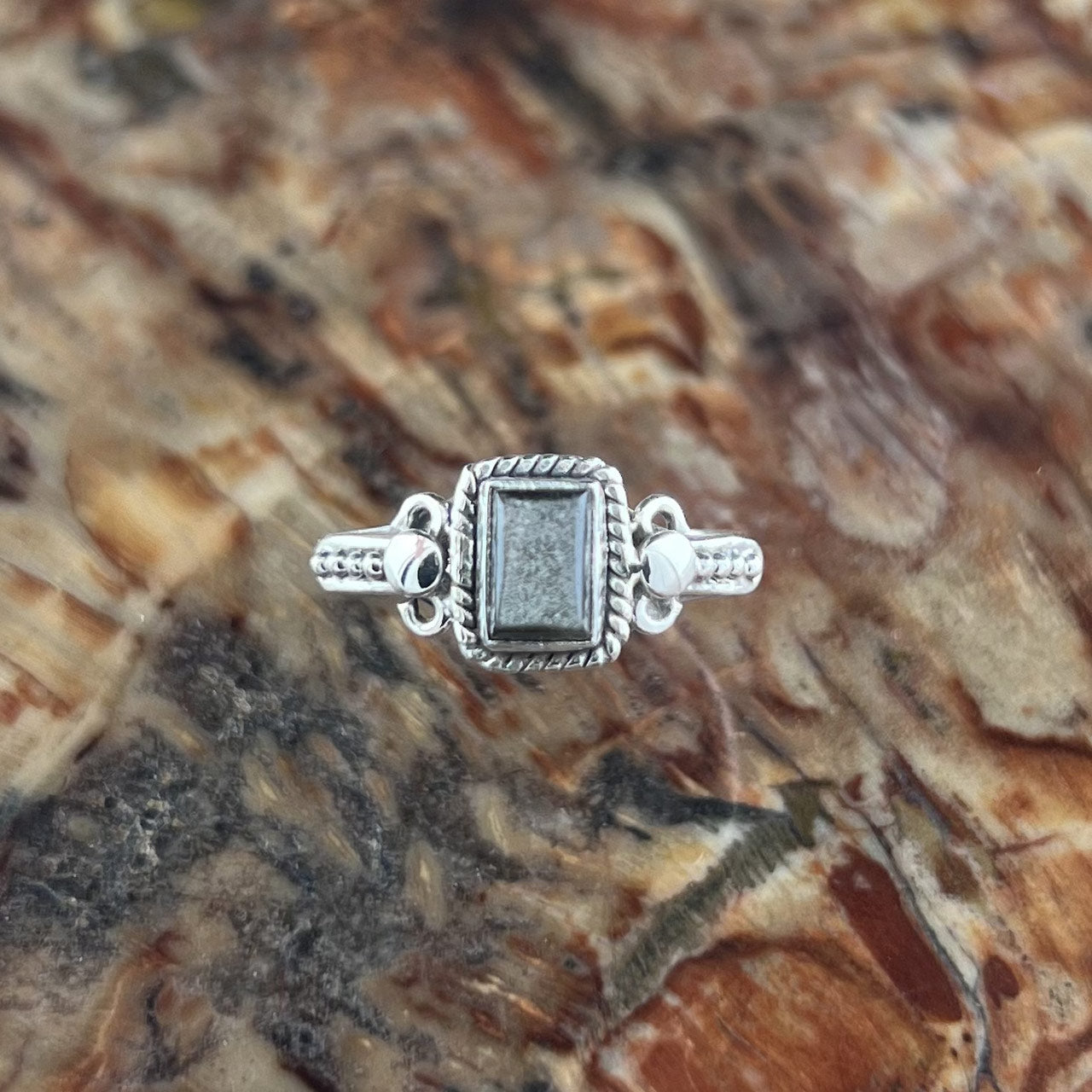 Black Obsidian Orion Sterling Silver Ring