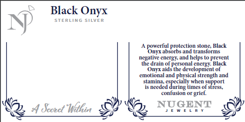 Black Onyx Sterling Silver Infinity Ring