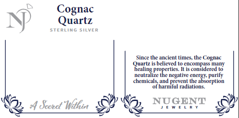 Cognac Quartz Stud Sterling Silver