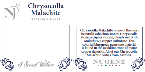 Malachite In Chrysocolla Sterling Silver Pendant