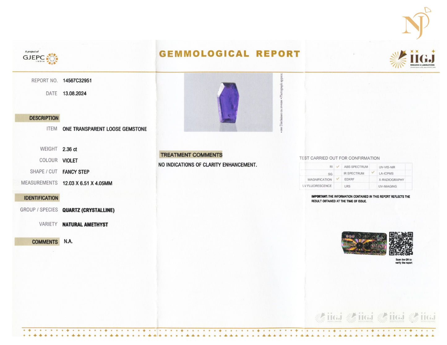 Amethyst Sterling Silver Coffin Pendant