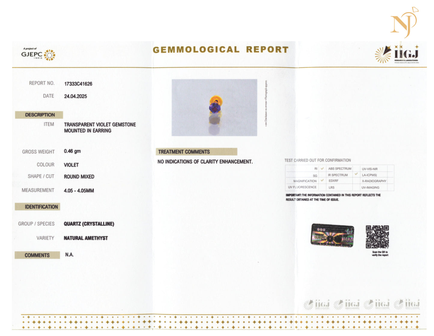 Amethyst Everyday Gold Studs