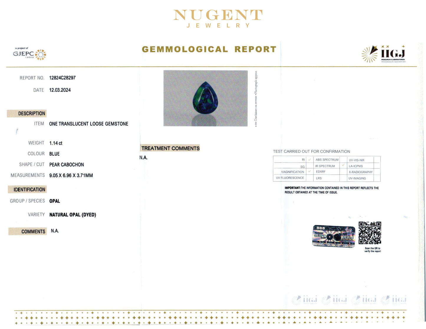 Black Opal Sterling Silver Pendant