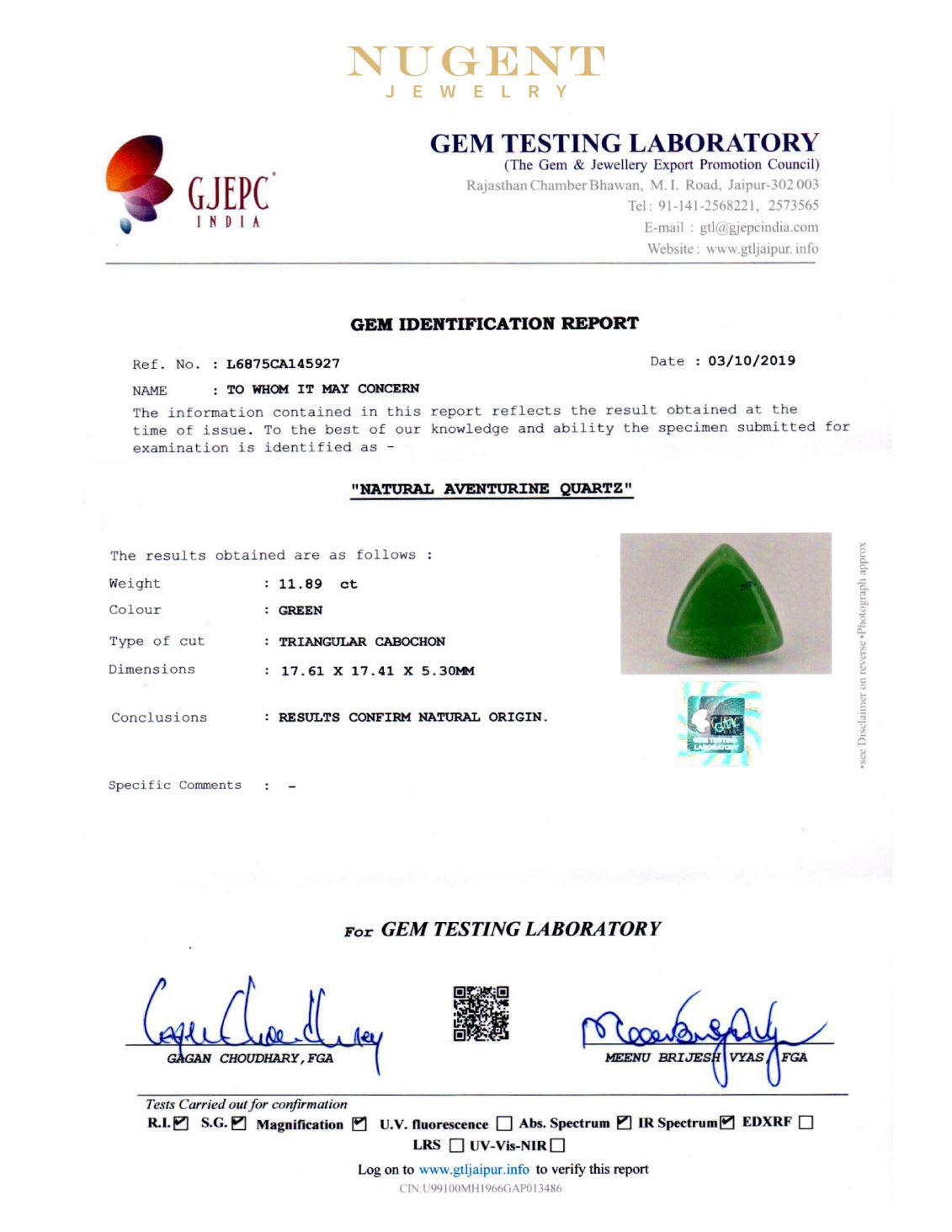 Green Aventurine Pendant Sterling Silver