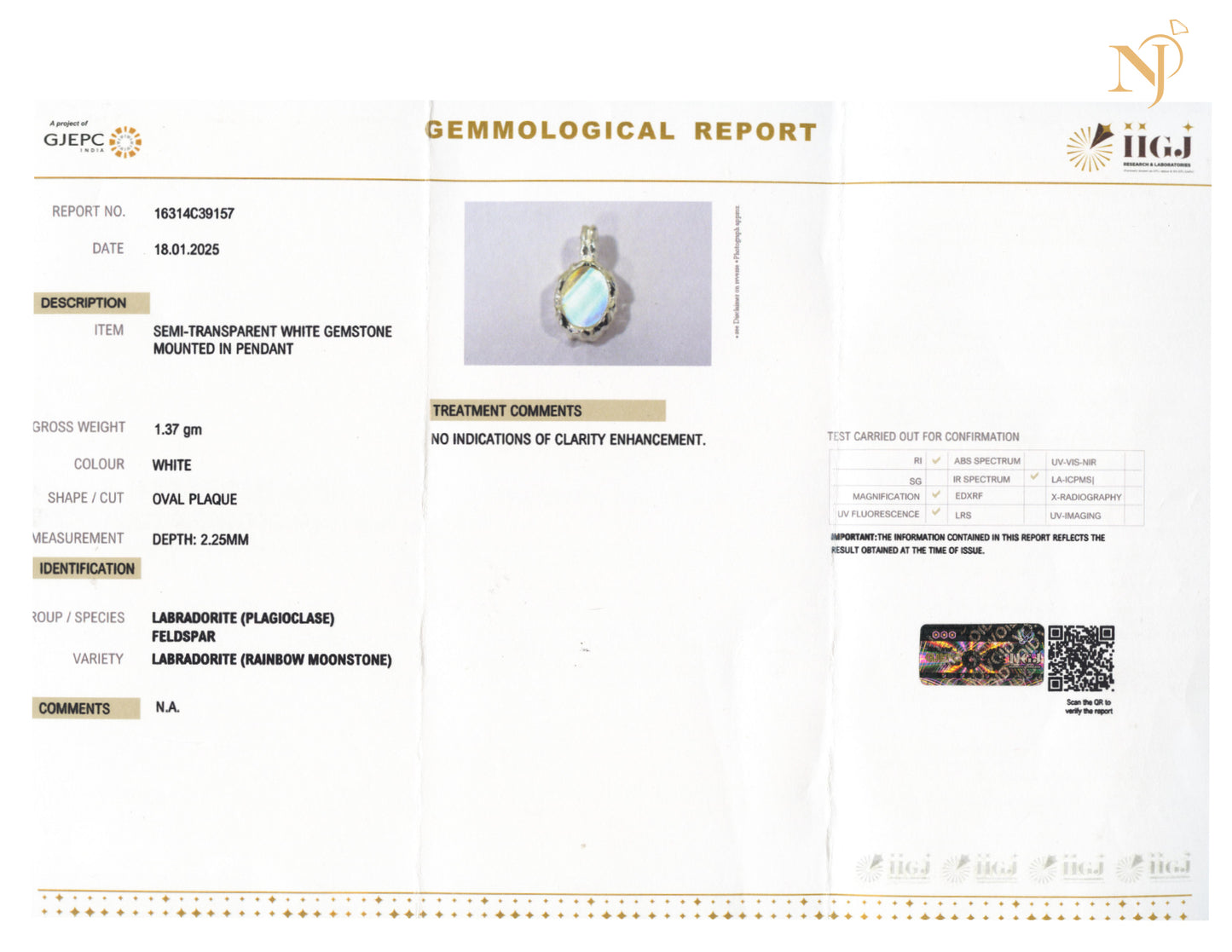 Moonstone Sterling Silver Oval Hammered Finish Pendant