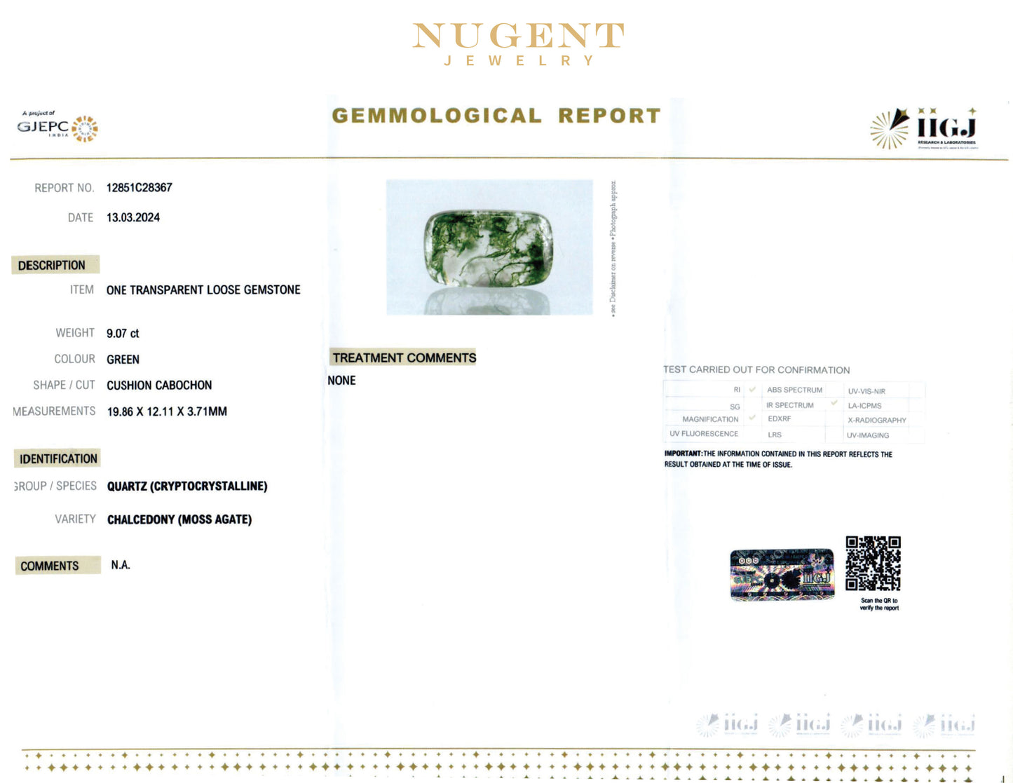 Moss Agate Pendant Sterling Silver