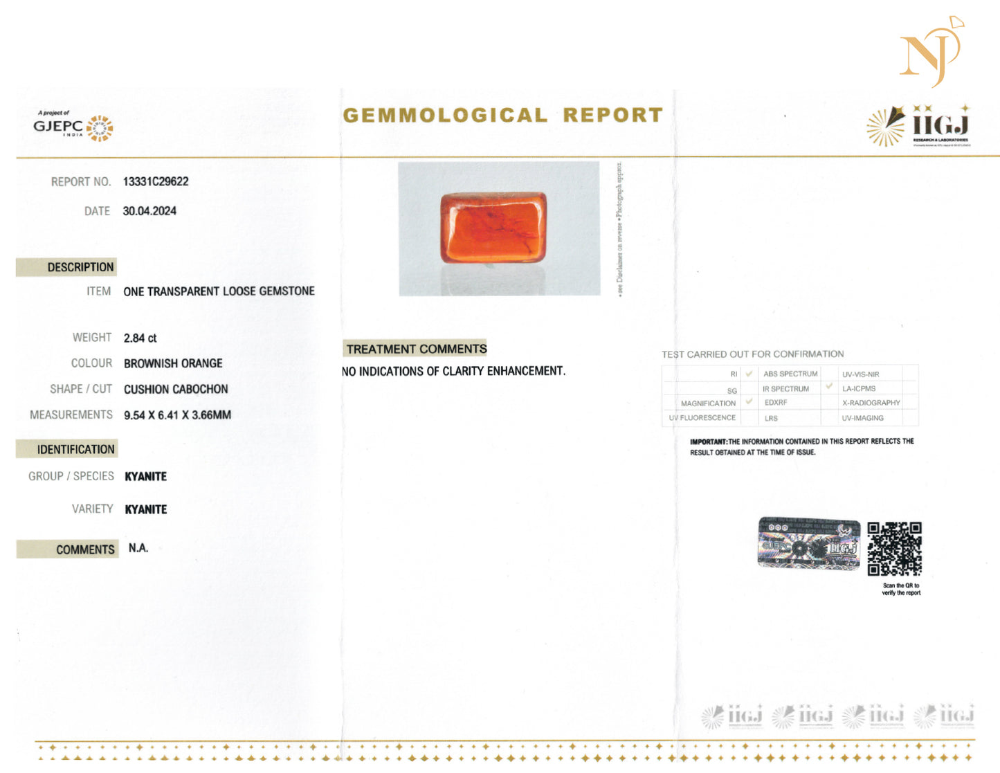 Orange Kyanite Sterling Silver Pendant