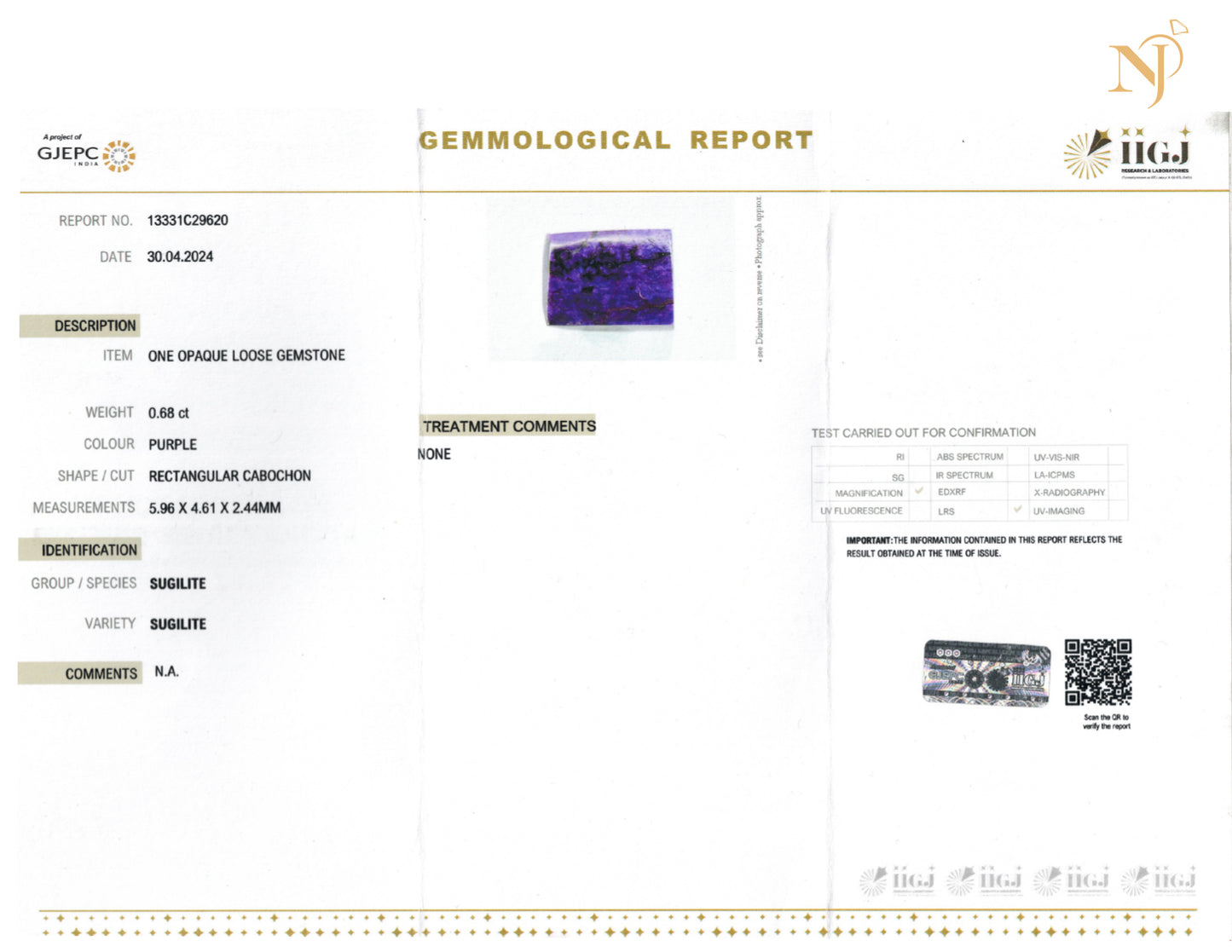 Sugilite Sterling Silver Pendant