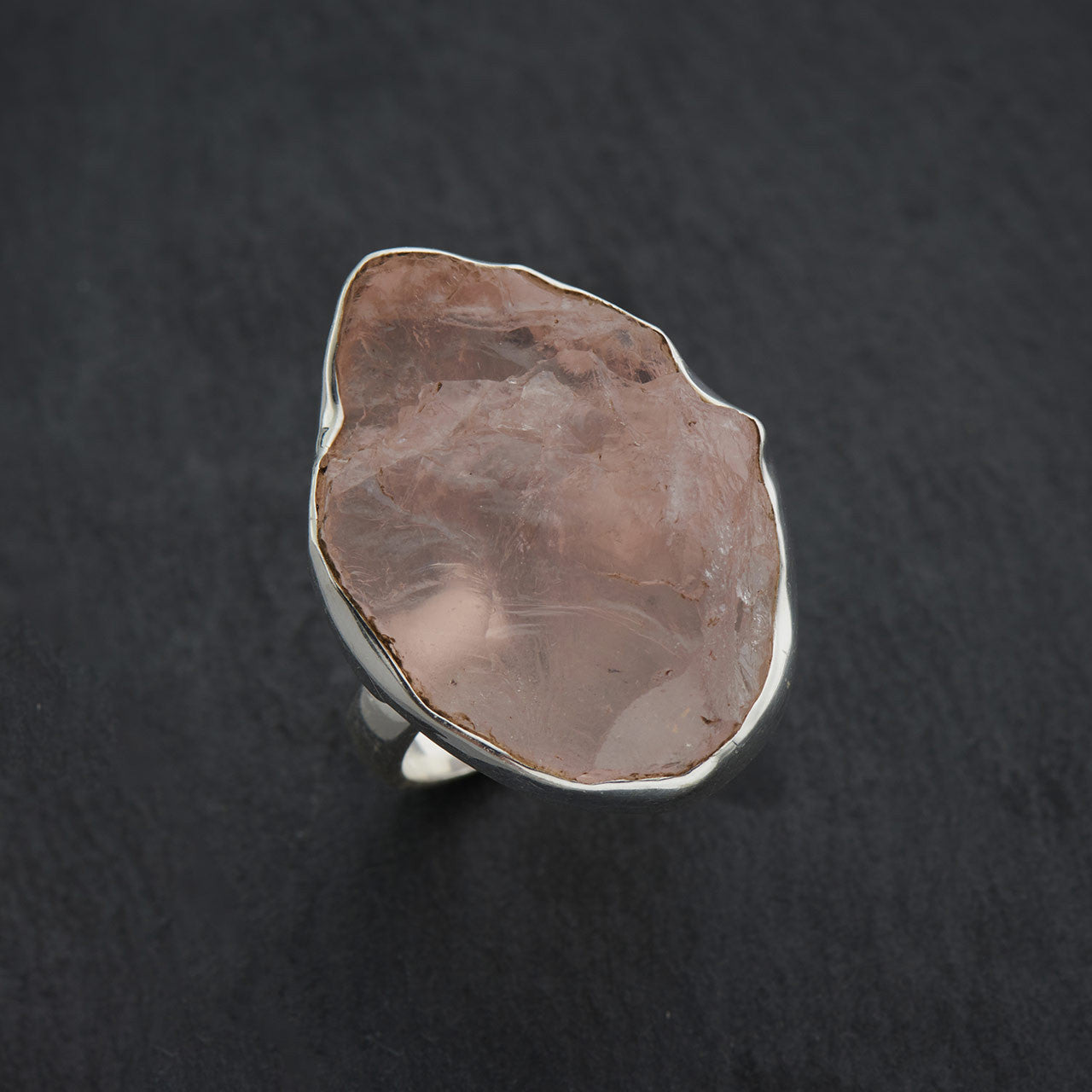 Rose Quartz Sterling Silver Statement Ring