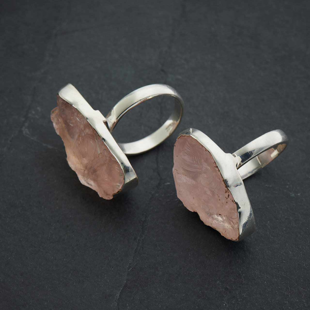 Rose Quartz Sterling Silver Statement Ring