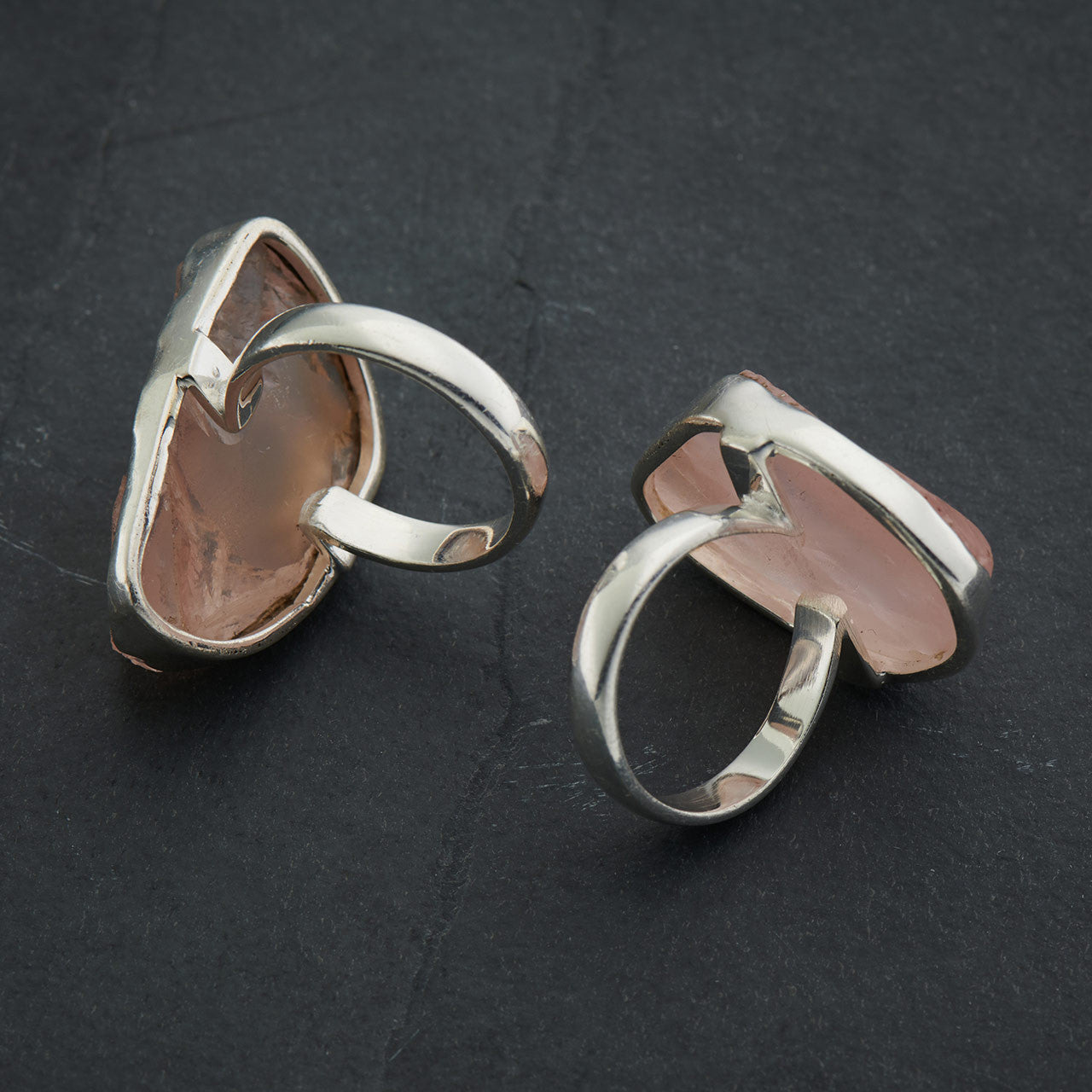 Rose Quartz Sterling Silver Statement Ring